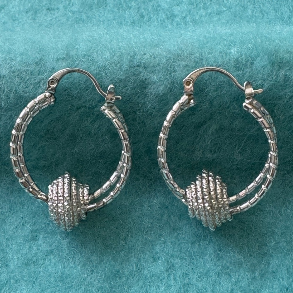 Silver hooped earrings